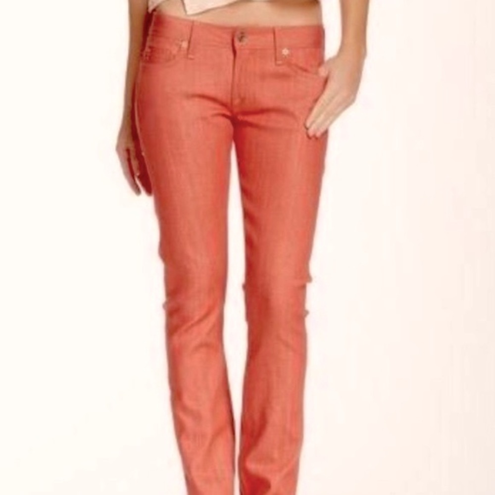 Civilianaire Jeans Japanese Selvage Denim coral Wash slim stretch jeans sz 30